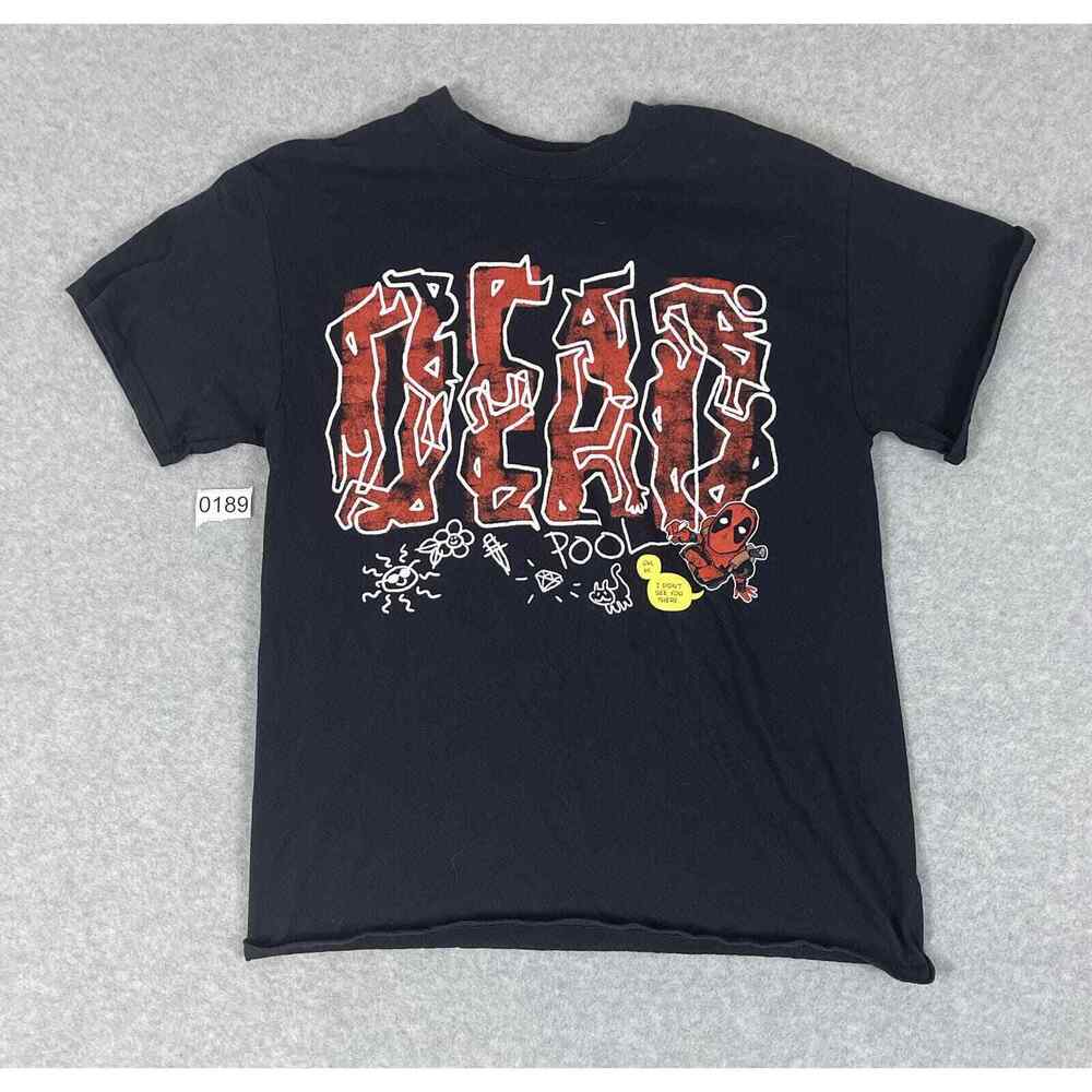 Loot Crate Deadpool‎ T Shirt Mens M Black Marvel Hero Edgy Funny Stick Art
